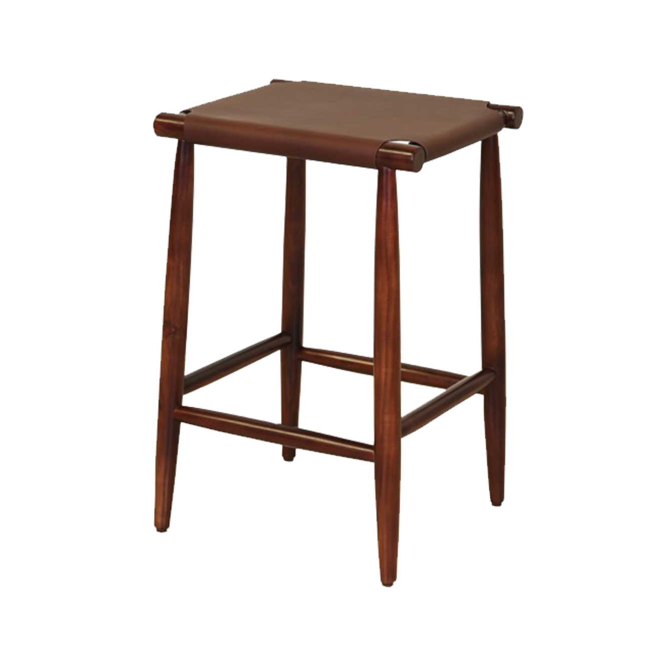 17" X 15.5" X 25.5" Brown  Wood Leather Counter Stool