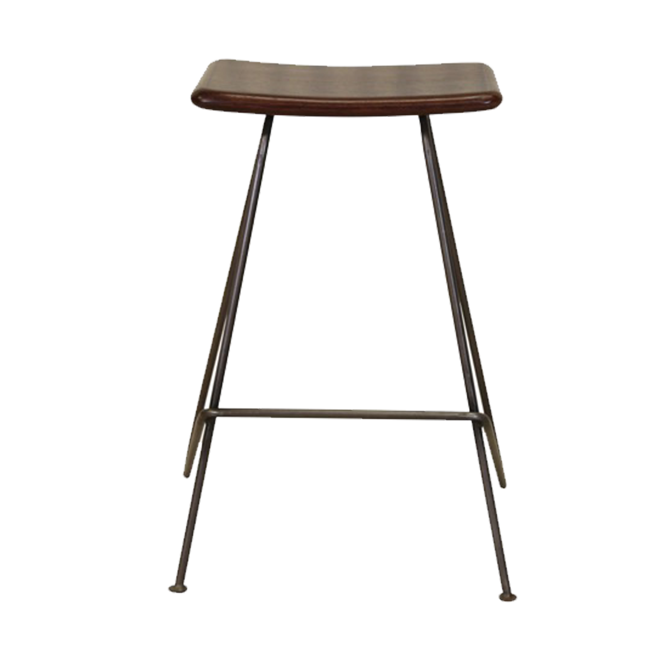 17.2" X 16" X 25" Brown & Black Iron Leather Counter Stool