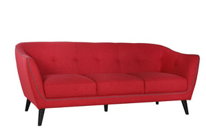 76" X 34" X 31" Red Polyester Sofa