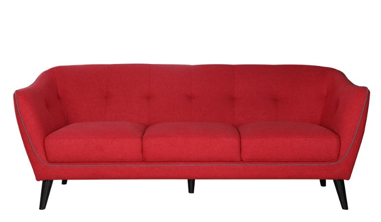 76" X 34" X 31" Red Polyester Sofa