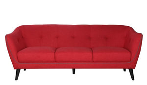 76" X 34" X 31" Red Polyester Sofa
