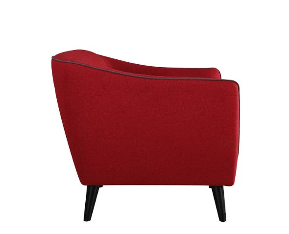 76" X 34" X 31" Red Polyester Sofa