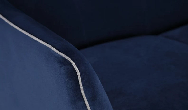 76" X 34" X 31" Blue Polyester Sofa
