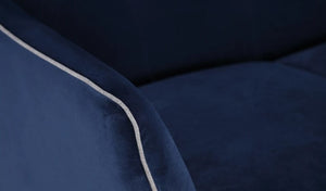 76" X 34" X 31" Blue Polyester Sofa
