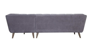 Gray Fabric Finish Sofa with Solid Wood Ash Fluted Legs
