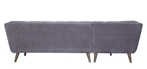 Gray Fabric Finish Sofa with Solid Wood Ash Fluted Legs
