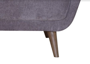 Gray Fabric Finish Sofa with Solid Wood Ash Fluted Legs