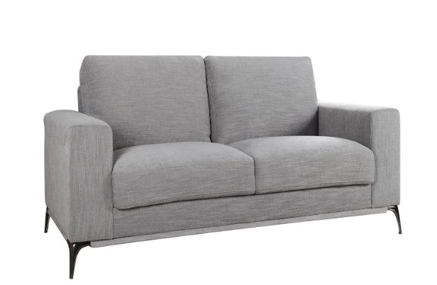 65" X 39" X 35" Silver Polyester Loveseat