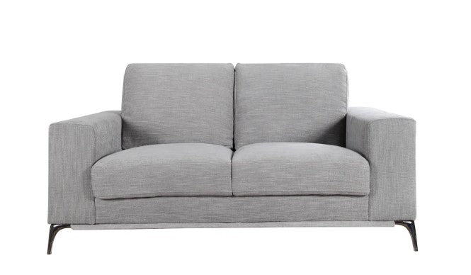 65" X 39" X 35" Silver Polyester Loveseat