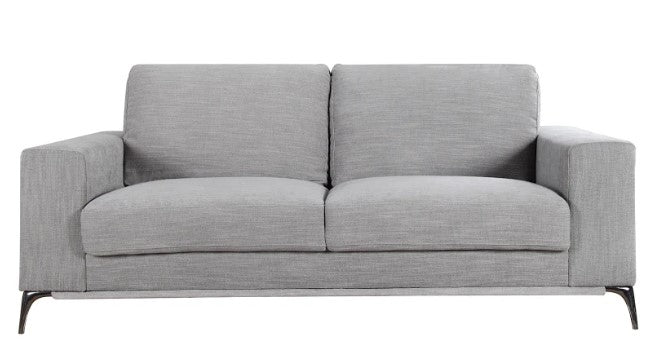 80" X 39" X 35" Silver Polyester Sofa