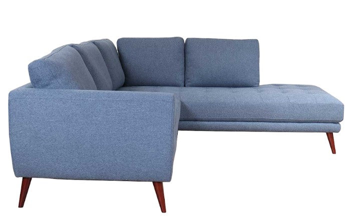 95" X 88" X 36" Blue Polyester Raf Sectional