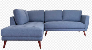 95" X 88" X 36" Blue Polyester Laf Sectional