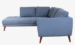 95" X 88" X 36" Blue Polyester Laf Sectional