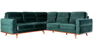 96" X 97" X 36" Green Polyester Sectional
