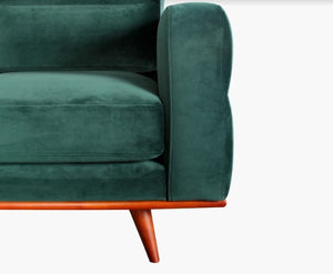 96" X 97" X 36" Green Polyester Sectional