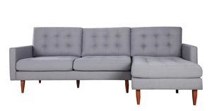 105" X 61" X 38" Gray Polyester Raf Sectional