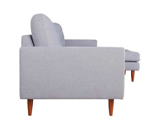 105" X 61" X 38" Gray Polyester Raf Sectional