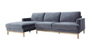 106" X 61" X 34" Gray Polyester Laf Sectional