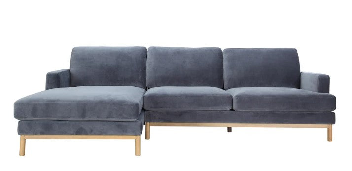 106" X 61" X 34" Gray Polyester Laf Sectional