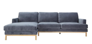 106" X 61" X 34" Gray Polyester Laf Sectional