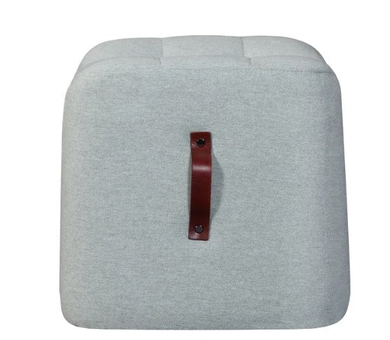 Modern Mint Tufted Fabric Upholstered Pouf