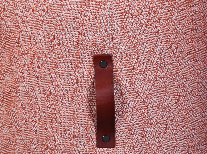 Modern Red Fabric Upholstered Pouf