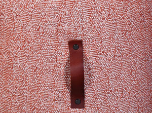 Modern Red Fabric Upholstered Pouf