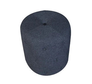 Modern Blue Tufted Fabric Upholstered Pouf