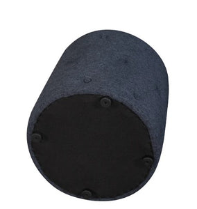 Modern Blue Tufted Fabric Upholstered Pouf