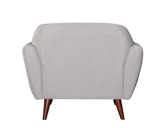 Modern Light Gray Fabric Upholstered Accent Chair with Solid Wood Legs