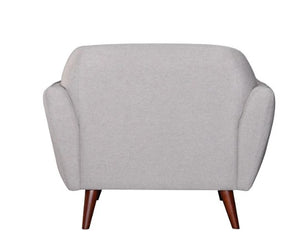 Modern Light Gray Fabric Upholstered Accent Chair with Solid Wood Legs