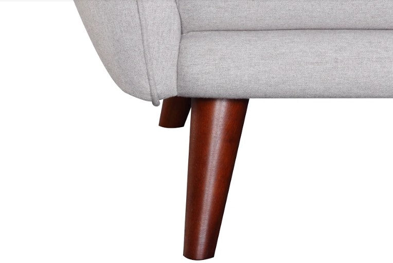 Modern Light Gray Fabric Upholstered Accent Chair with Solid Wood Legs