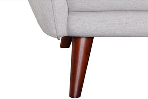 Modern Light Gray Fabric Upholstered Accent Chair with Solid Wood Legs