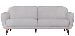 Light Gray Fabric Finish Sofa with Solid Wood Ash Fluted Legs
