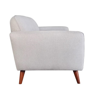 Light Gray Fabric Finish Sofa with Solid Wood Ash Fluted Legs