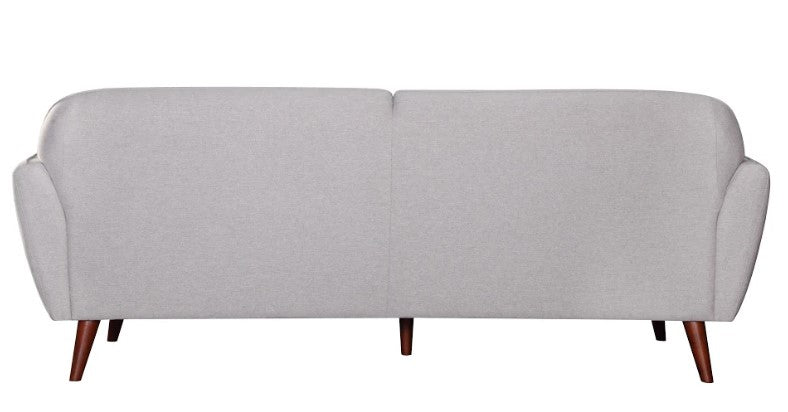 Light Gray Fabric Finish Sofa with Solid Wood Ash Fluted Legs