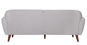Light Gray Fabric Finish Sofa with Solid Wood Ash Fluted Legs