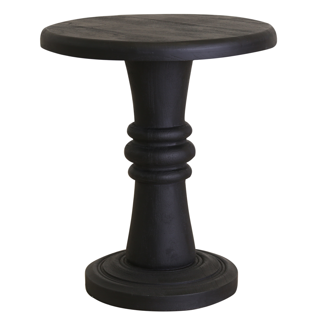 24" X 24" X 28" Black Wood Accent Table