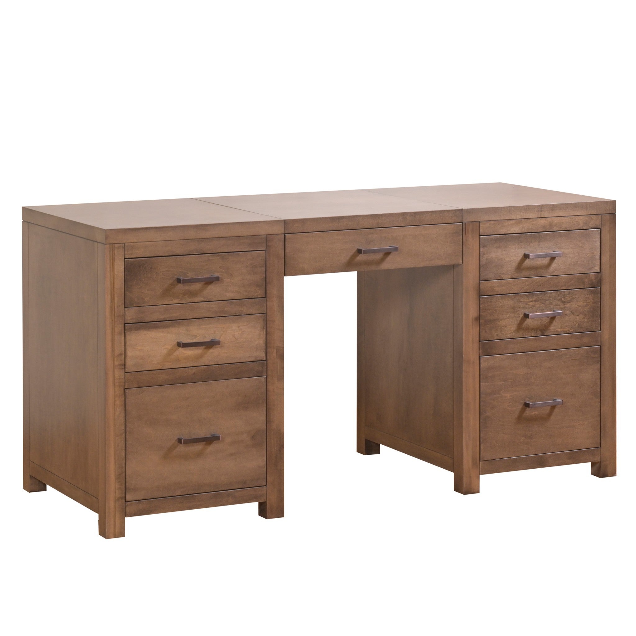60" X 24" X 30.5" Cappuccino Wood Executive Drawer Desk
