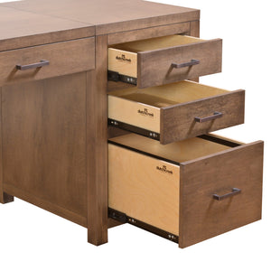 60" X 24" X 30.5" Cappuccino Wood Executive Drawer Desk