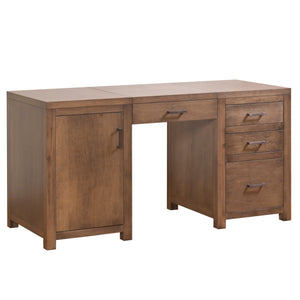 60" X 24" X 30.5" Cappuccino Wood Executive Door or Drawer Desk