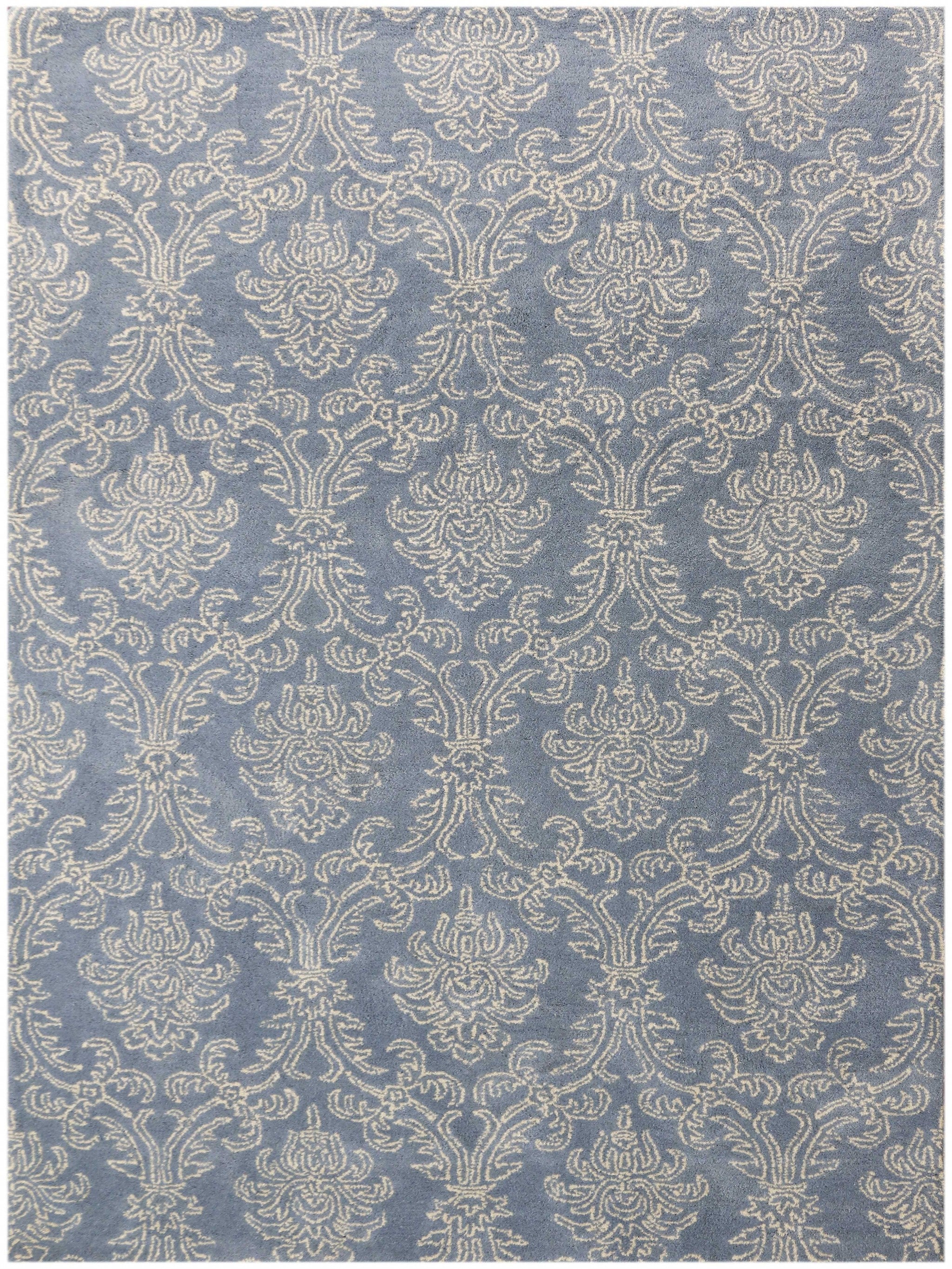 8" X10" X 0.5" Blue  Wool Area Rug