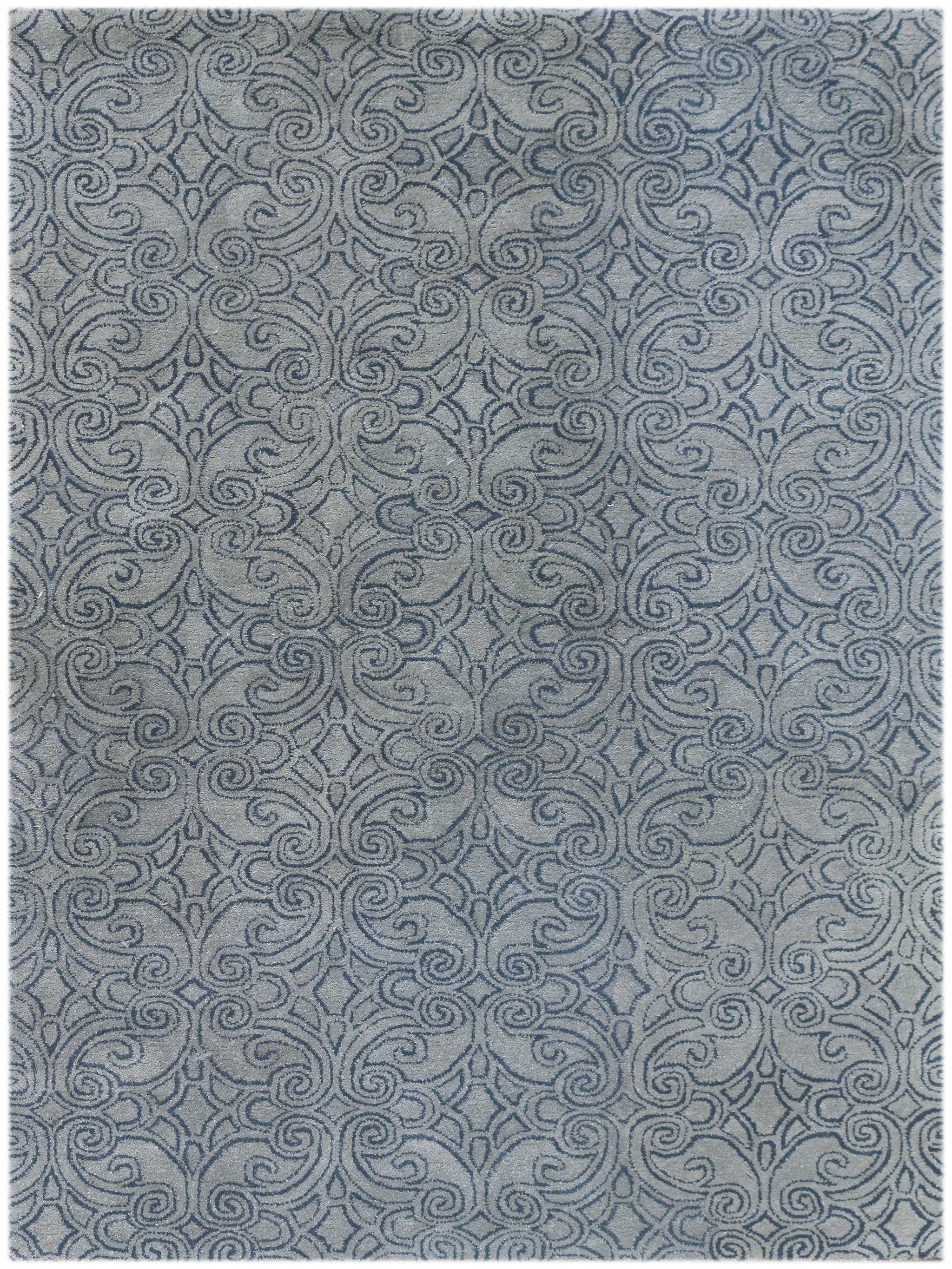 5" X8" X 0.5" Blue  Wool Area Rug