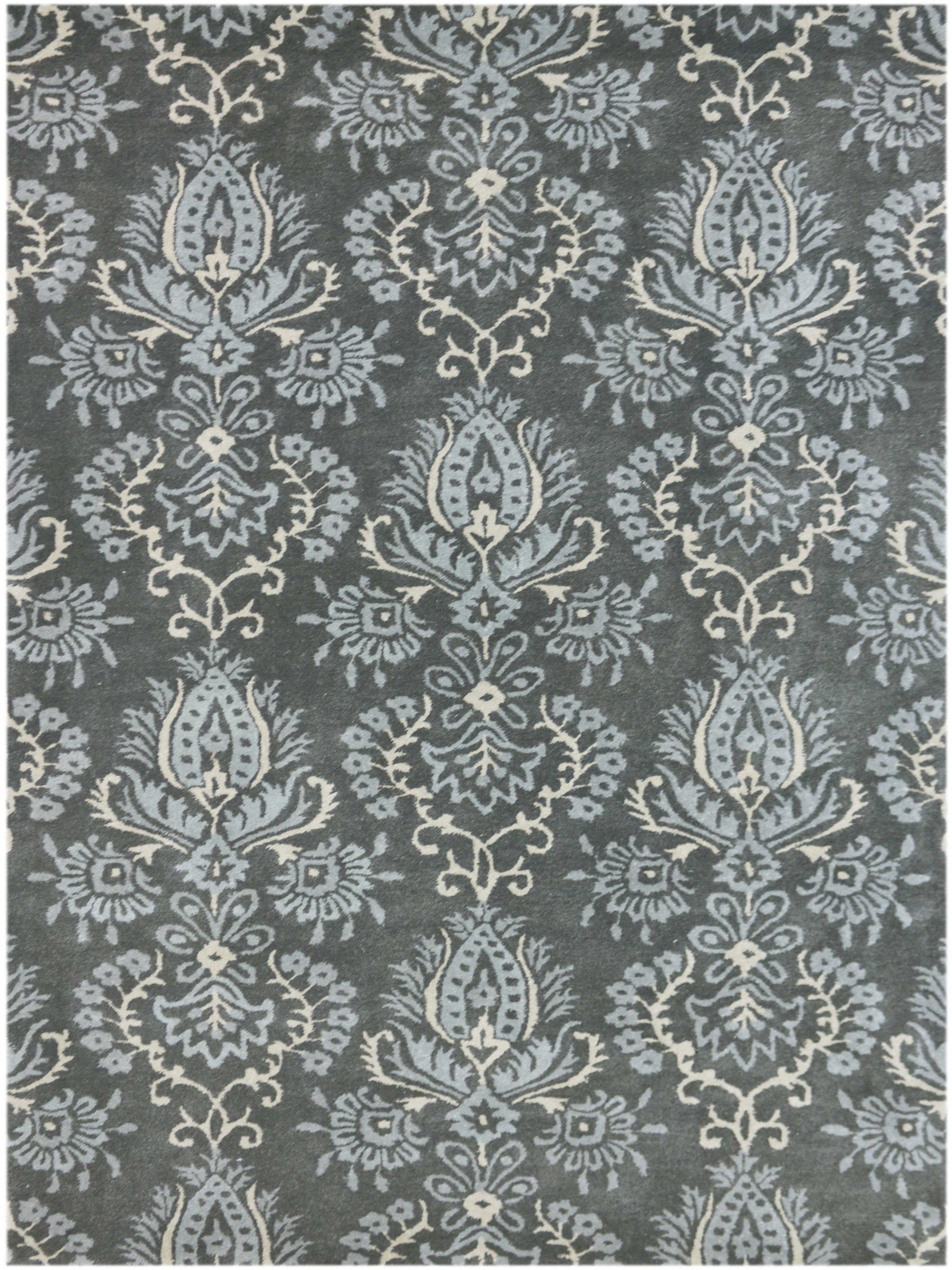 5" X8" X 0.5" Gray  Wool Area Rug