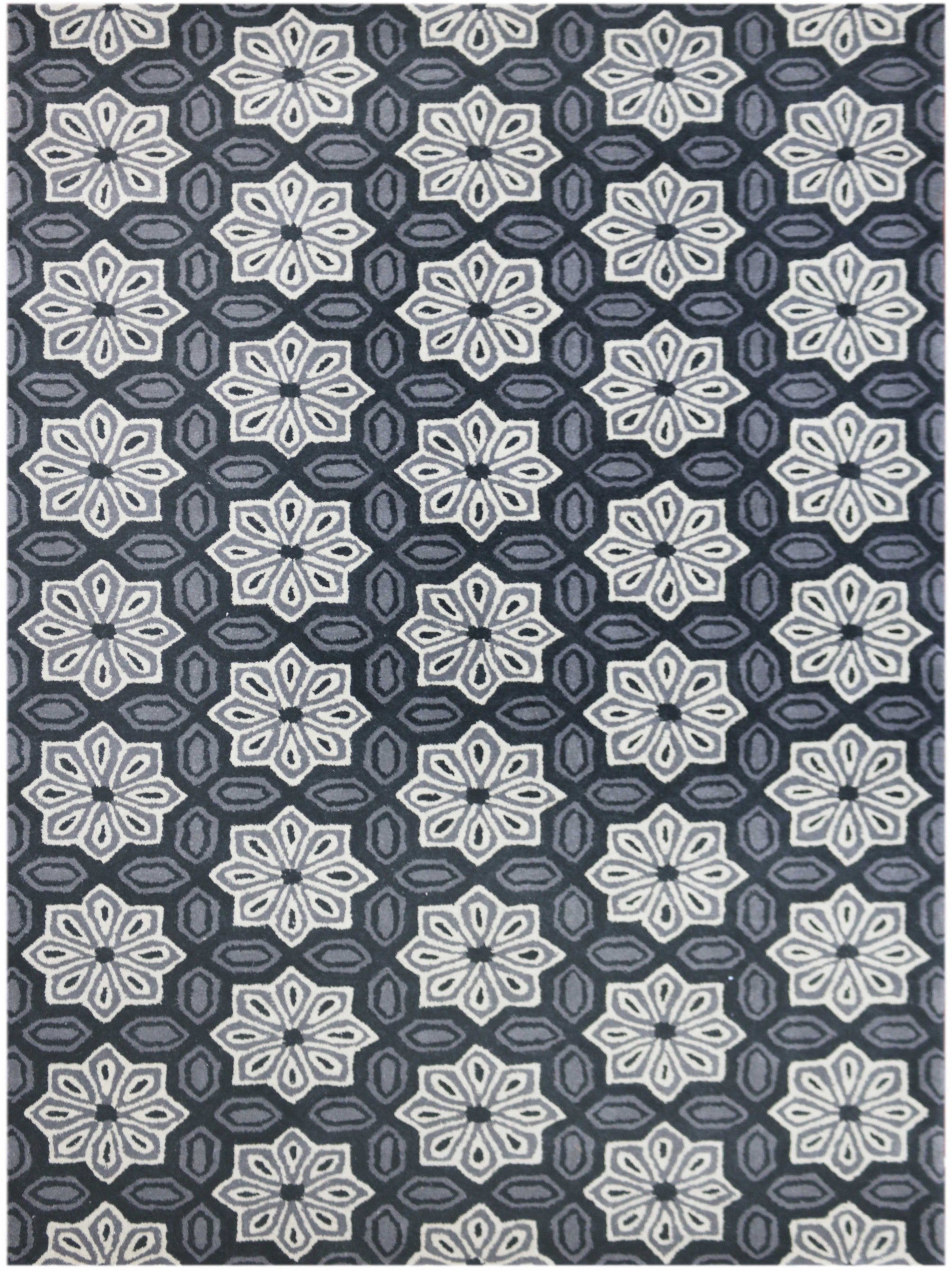 5" X8" X 0.5" Gray  Wool Area Rug