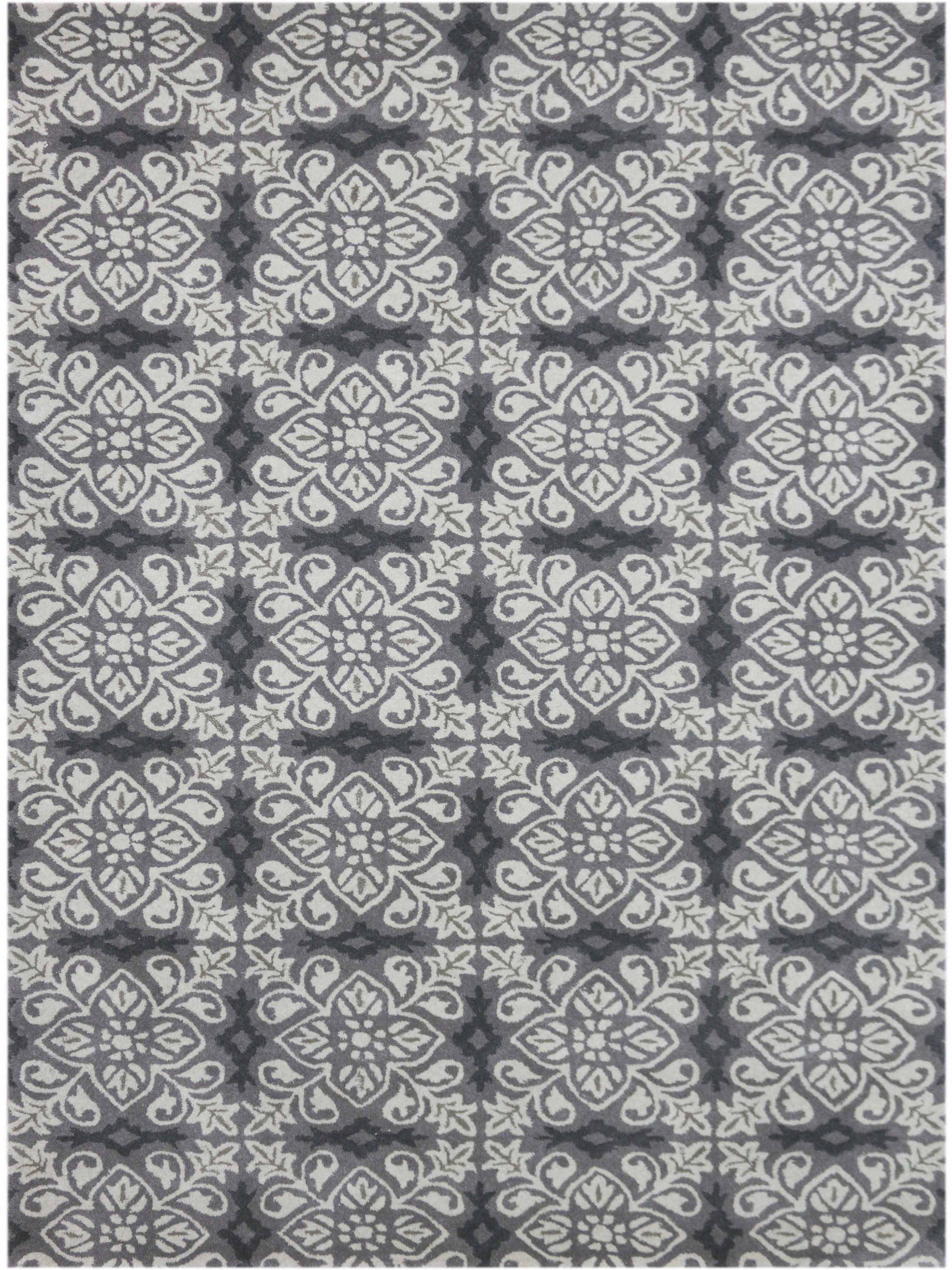 5" X8" X 0.5" Gray  Wool Area Rug