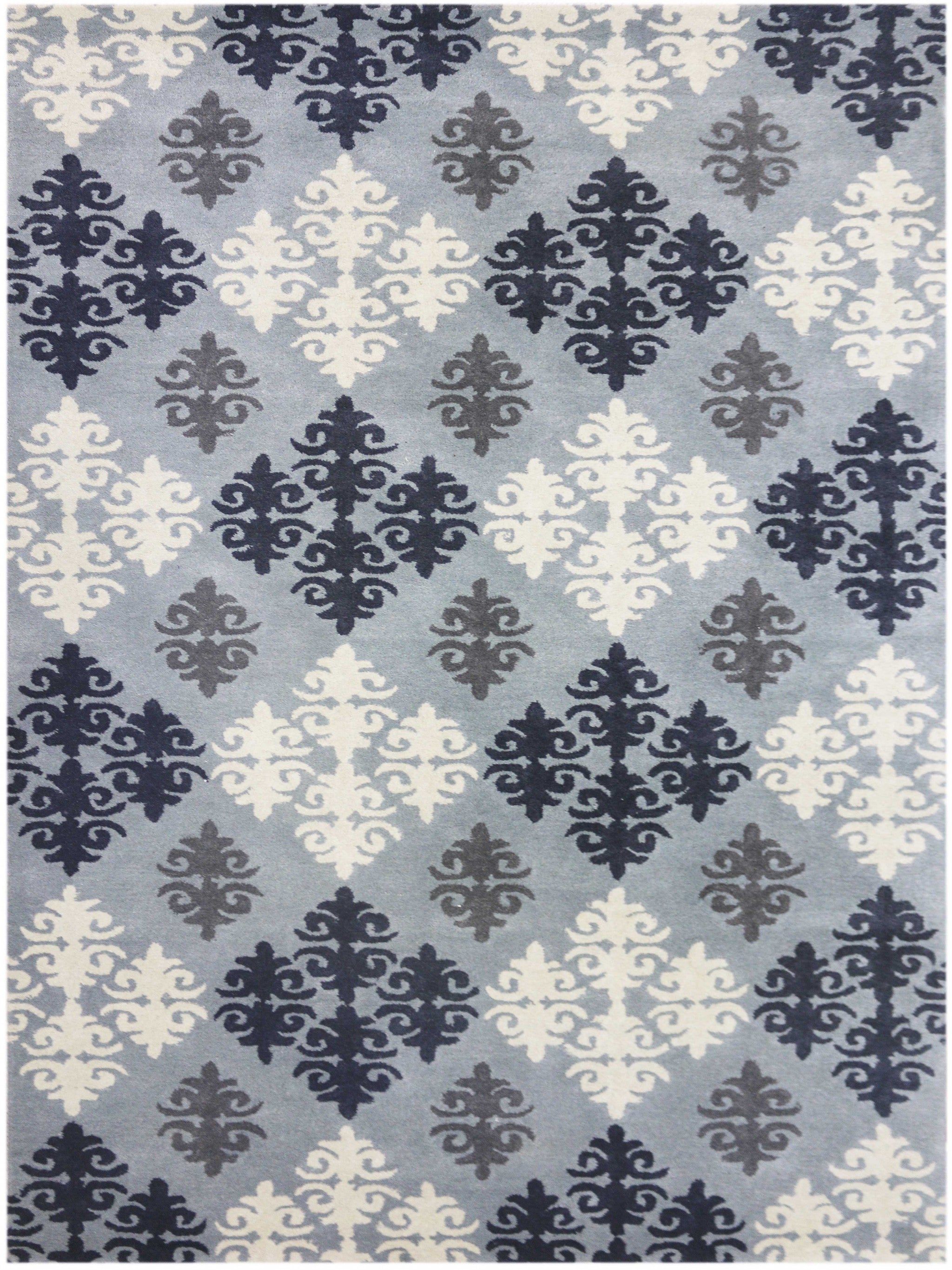 5" X8" X 0.5" Blue  Wool Area Rug