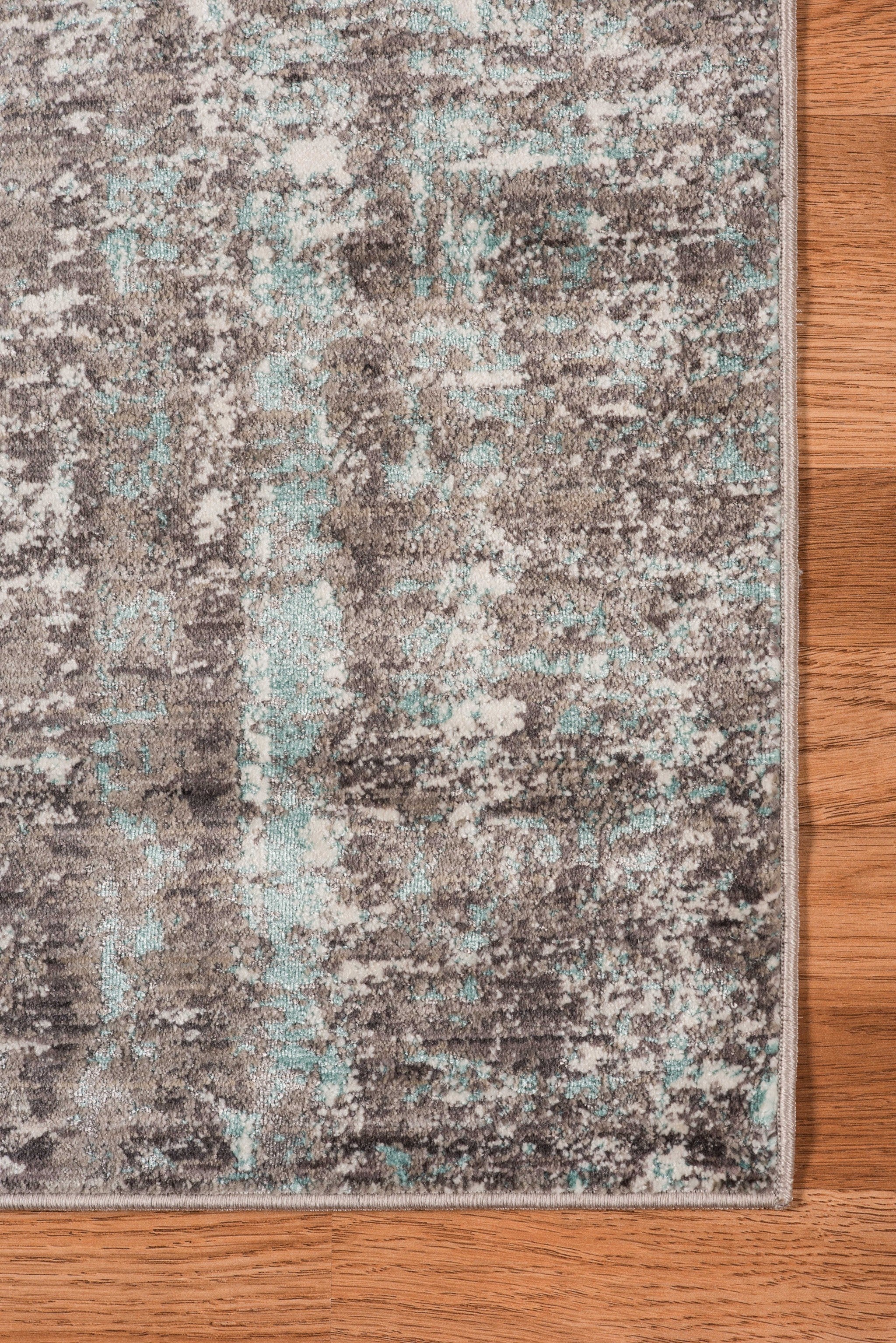 2.6" X8" X 0.38" Gray  Polyester Area Rug