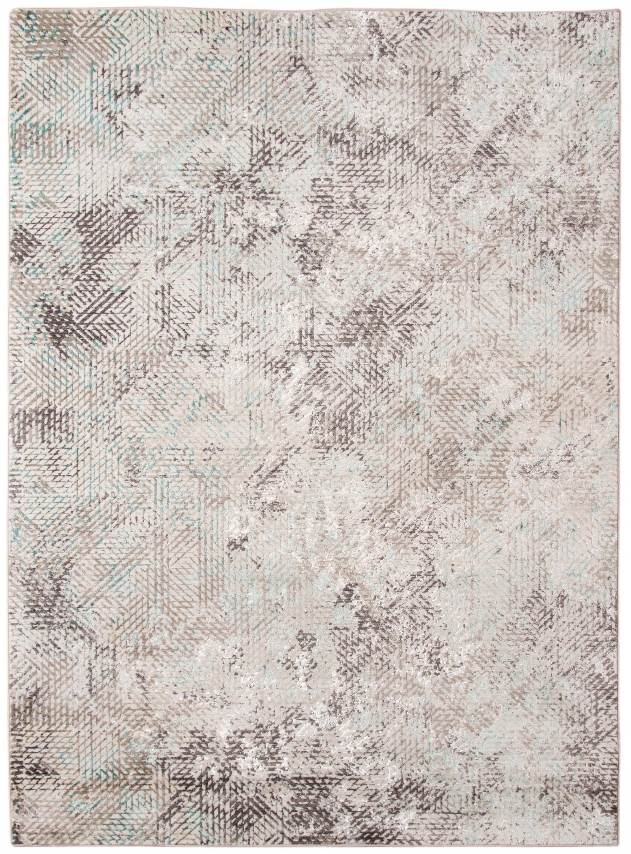 2.6" X8" X 0.38" Gray  Polyester Area Rug
