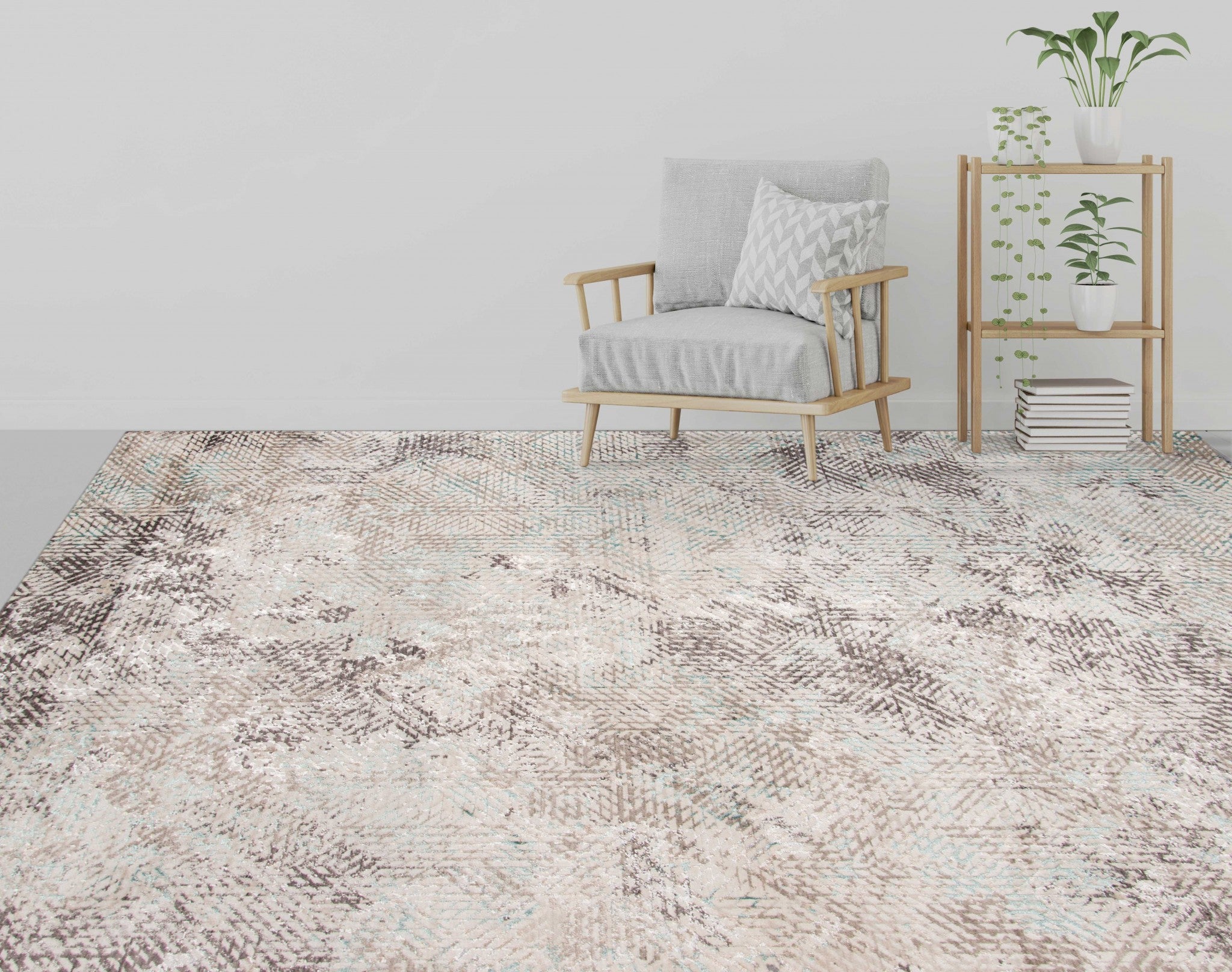 2.6" X8" X 0.38" Gray  Polyester Area Rug